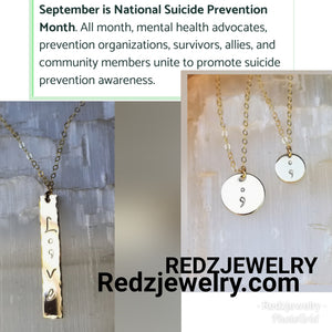Semicolon Suicide Awareness coin necklace