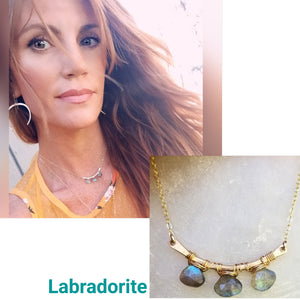 Triple labradorite necklace