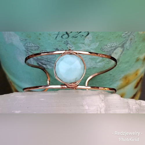 Peruvian opal Double cuff bracelet