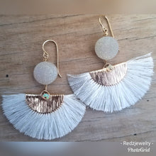 Silk fan earrings