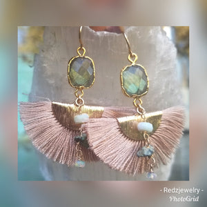 Silk fan earrings