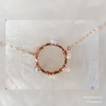 Opal circle necklace