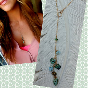 Turquoise Lariat style Necklace