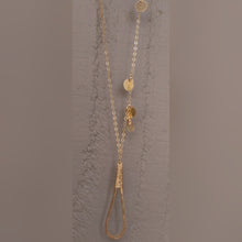 Hammered Long Tear Drop Coin Necklace