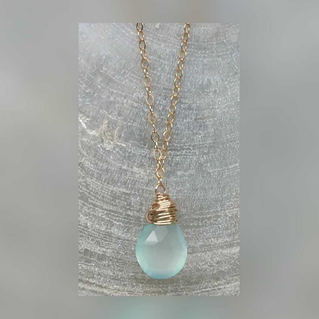 Chalcedony Drop Necklace