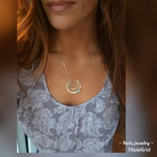 Hammered Double Crescent Necklace
