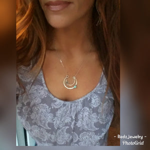 Hammered Double Crescent Necklace