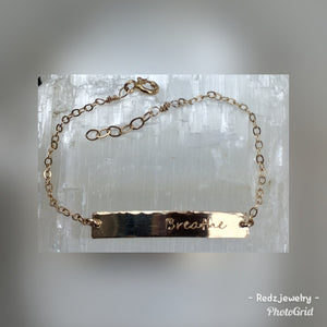 Breathe Personalized Bar Bracelet