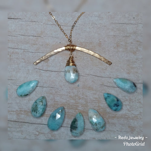 Larimar Drop Arch Necklace