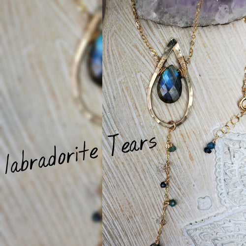 Labradorite Tear Necklace