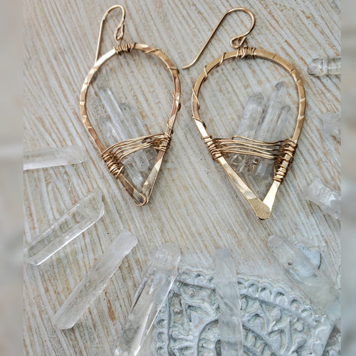 Crystal tear drop earrings