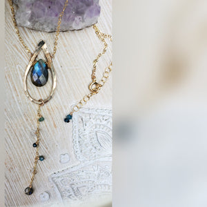 Labradorite Tear Necklace