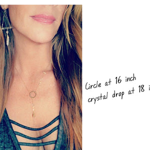 Dot circle crystal necklace