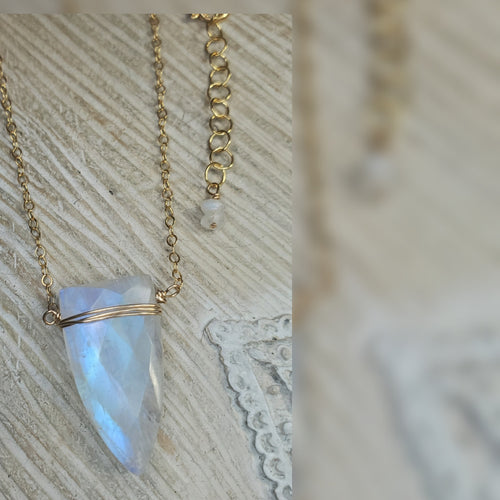 Moonstone Pyramid Necklace