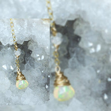 Crystal Bar Opal Necklace