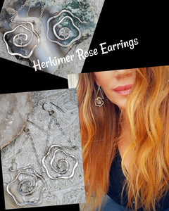 Herkimer Rose Earrings
