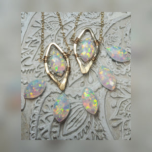 Hydro opal Marquise Necklace