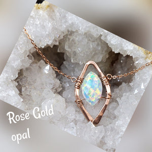 Hydro opal Marquise Necklace