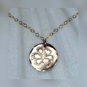 Hibiscus coin necklace
