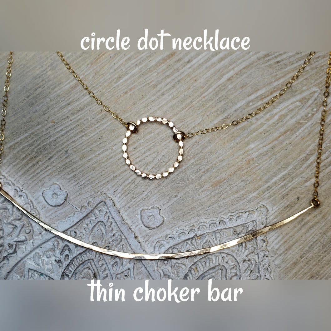 Thin choker bar necklace