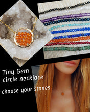 Tiny Gemstone circle necklace