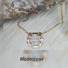 Tiny Gemstone circle necklace