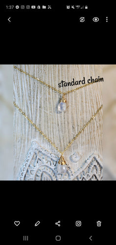 Layered Moonstone Drop Necklace