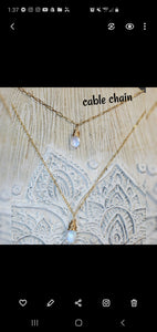 Layered Moonstone Drop Necklace